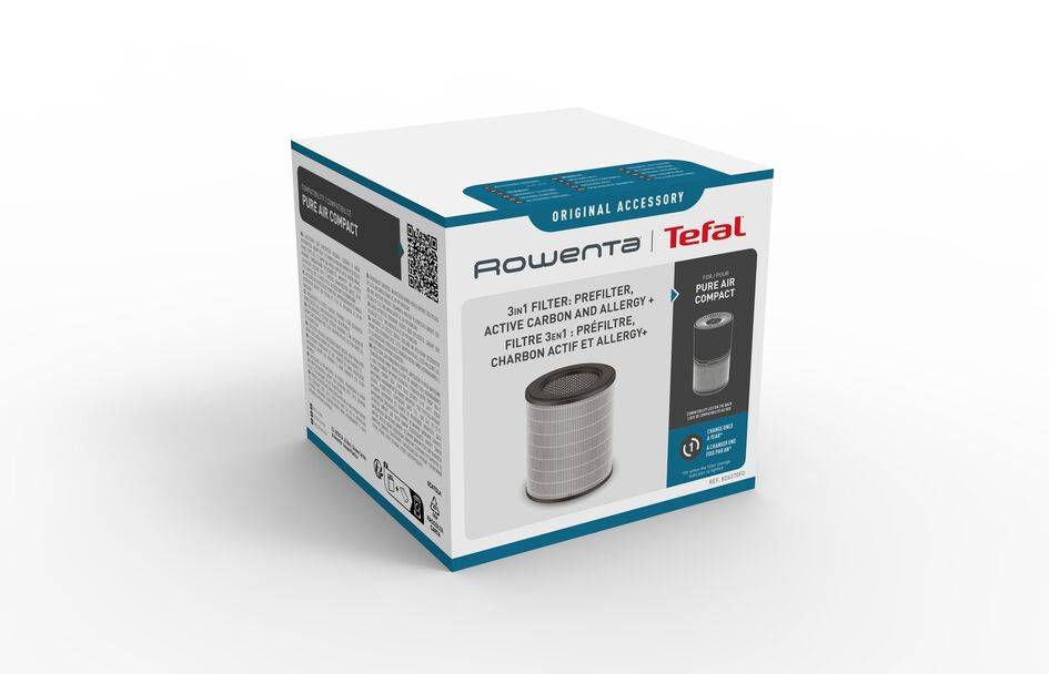 3-IN-1-FILTER: VOORFILTER, ACTIEVE KOOLSTOF EN HEPA ALLERGIE+ XD6270F0