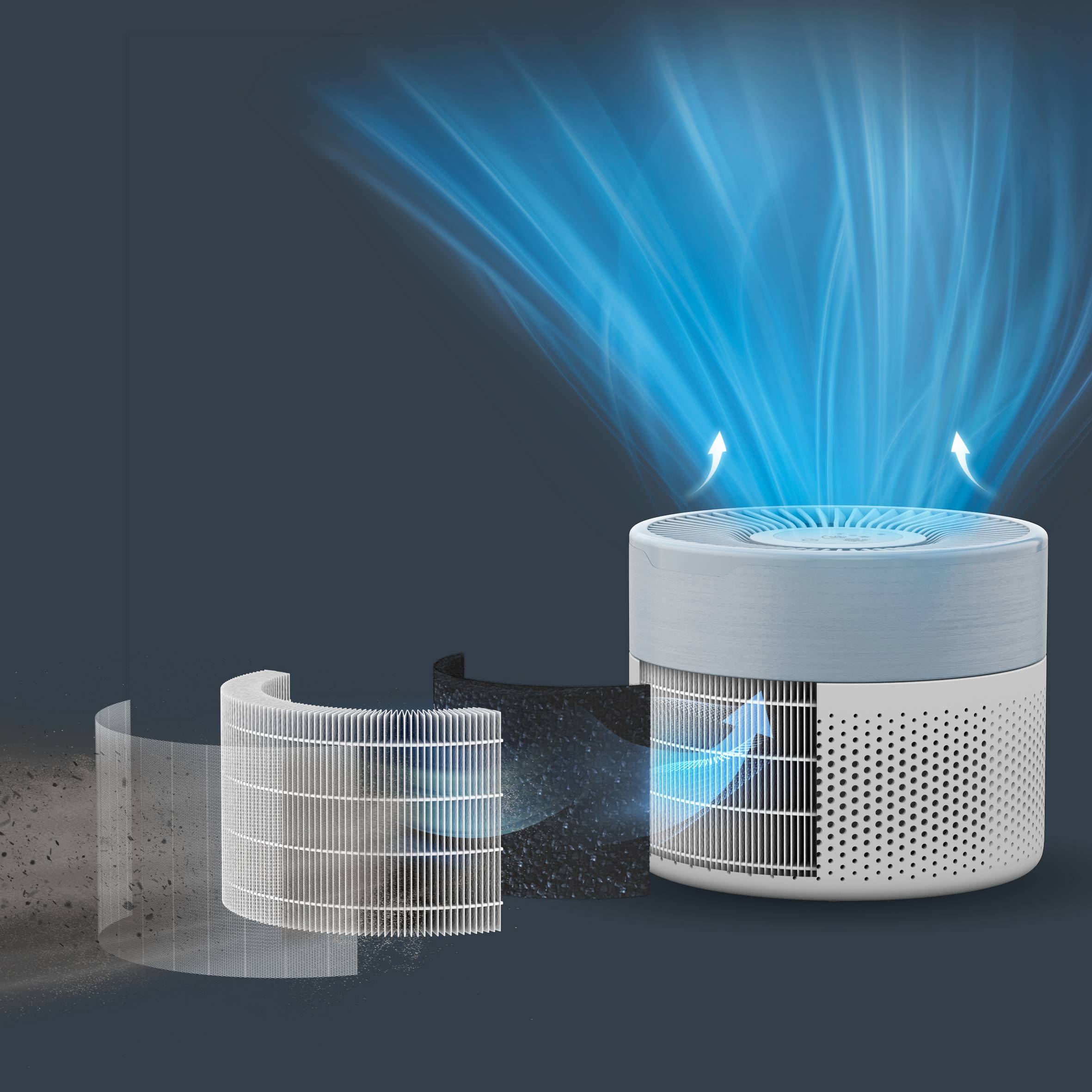 3-IN-1 FILTER: VOORFILTER, ACTIEVE KOOL EN HEPA ALLERGY+ XD6260F0