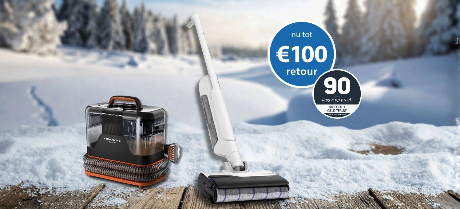 Tot 100 euro retour op geselecteerde Rowenta reinigers