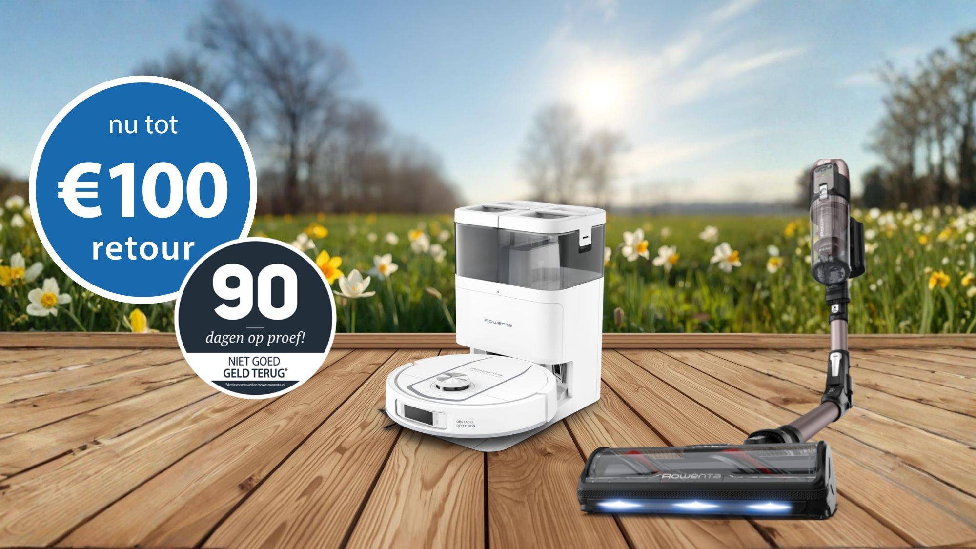Tot 100 euro retour op geselecteerde Rowenta stofzuigers
