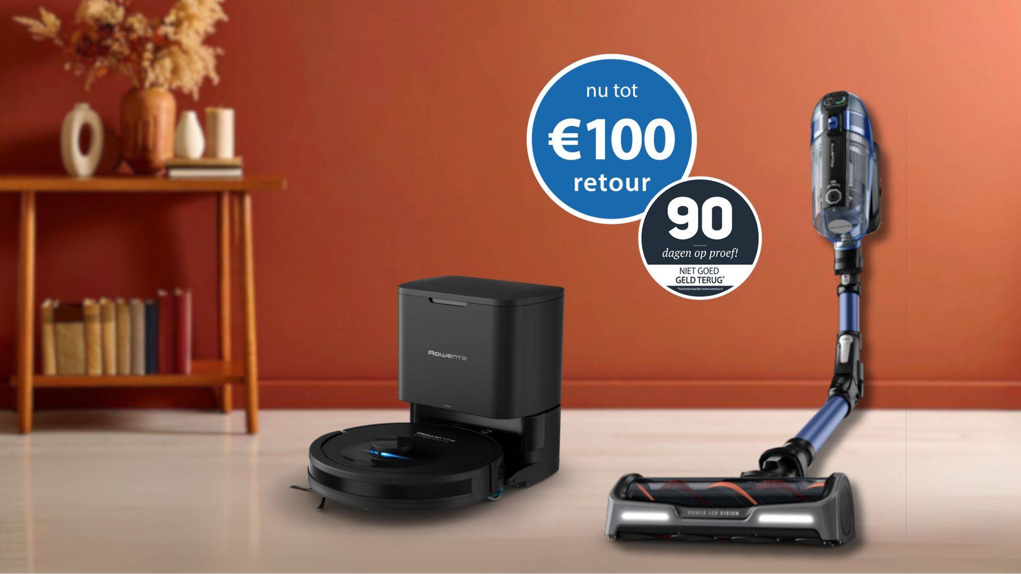 Tot 100 euro retour op geselecteerde Rowenta stofzuigers